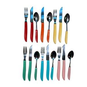 Vntg Mid century Quikut Stainless Steel Cutlery Set Service for 6 MISSING 1 FORK